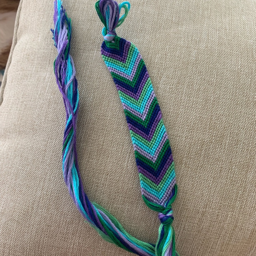 Peacock Chevron Braided Bracelet
